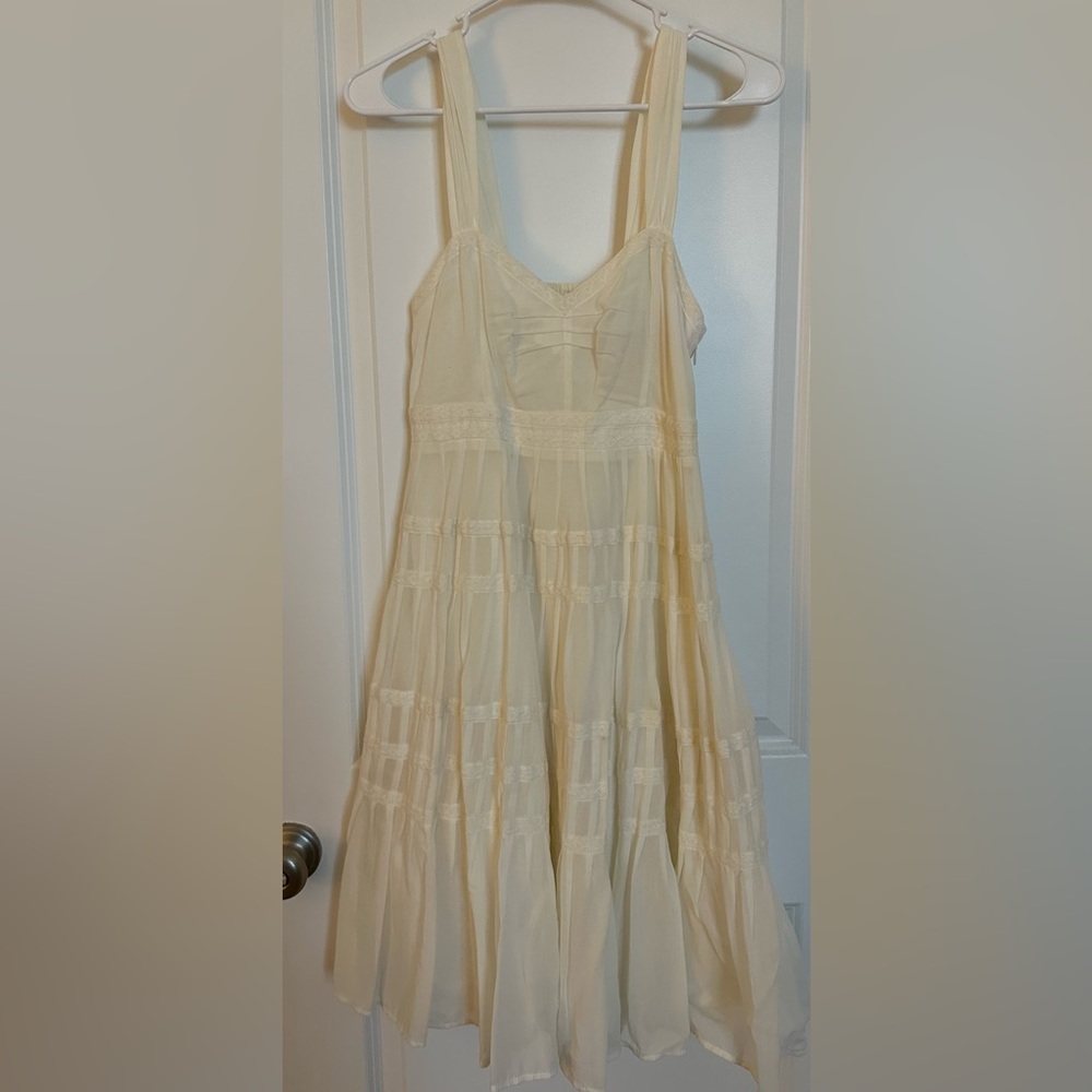 Anthropologie Cream Midi Summer Dress